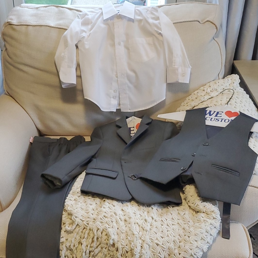 Three piece grey suit